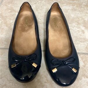 Vionic Navy Flats with Gold Details